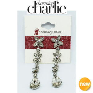 Charming Charlie Rhinestone Linear Earrings NWT 🤩